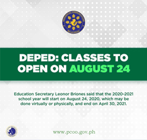 deped class opening august 24